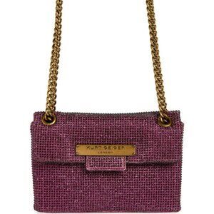 Kurt Geiger London Rhinestone Mini Brixton Shoulder Bag Holiday Mauvy Red NWT